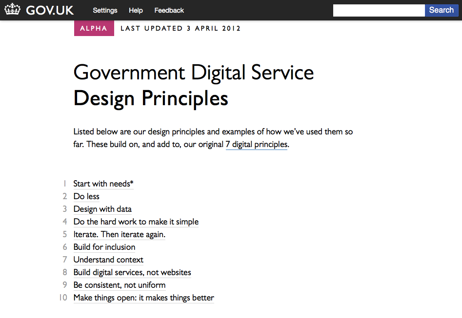GOV.UK’s Design Principles are big news for intranets